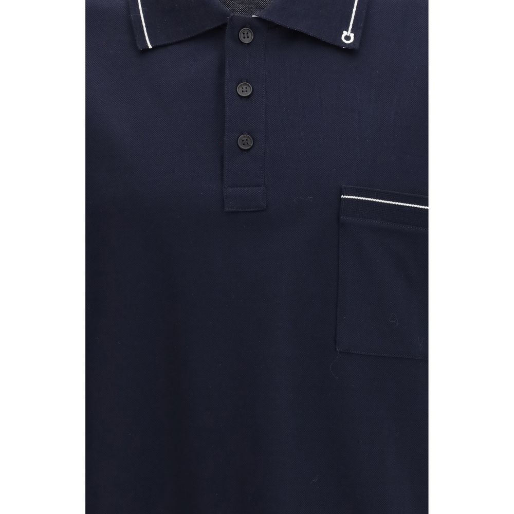 Polo Ferragamo en coton bleu
