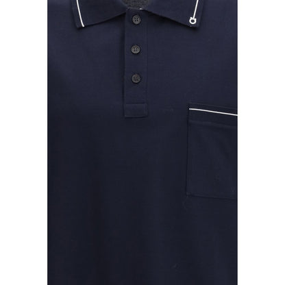 Polo Ferragamo en coton bleu