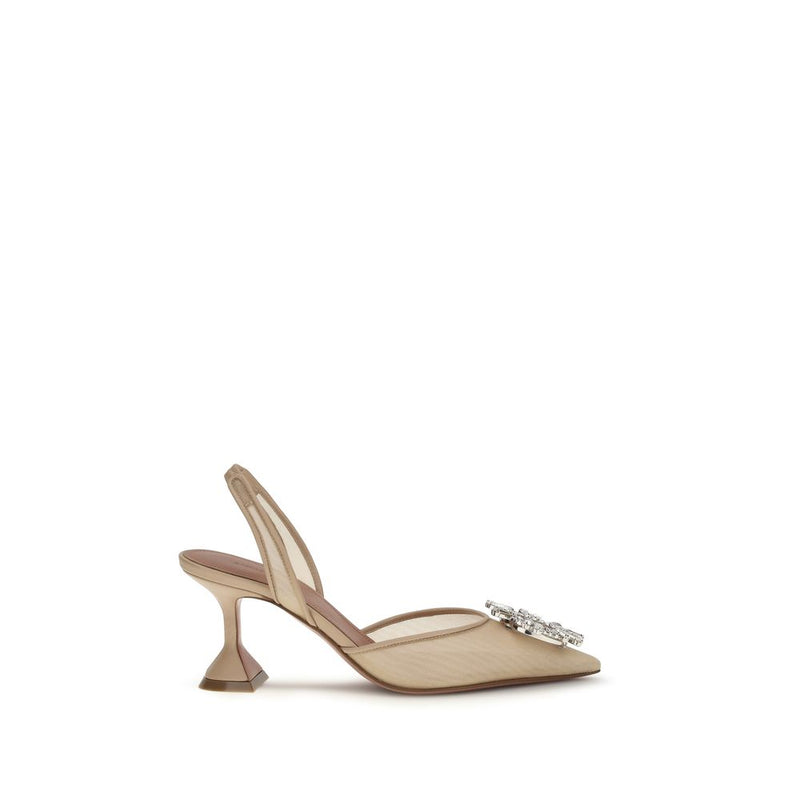 Amina Muaddi Begum Beige High Heel Pumps for Women