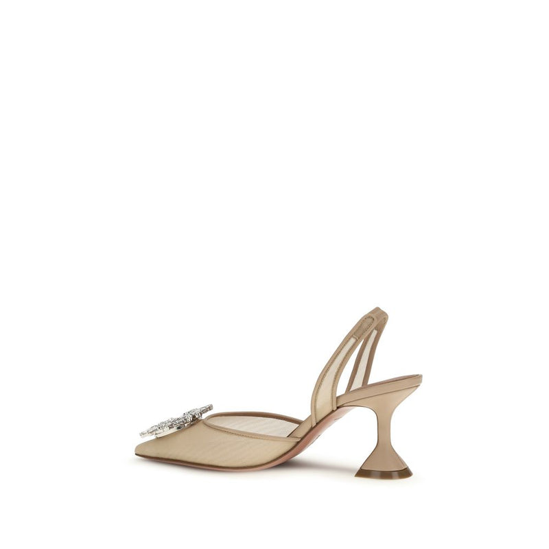 Amina Muaddi Begum Beige High Heel Pumps for Women