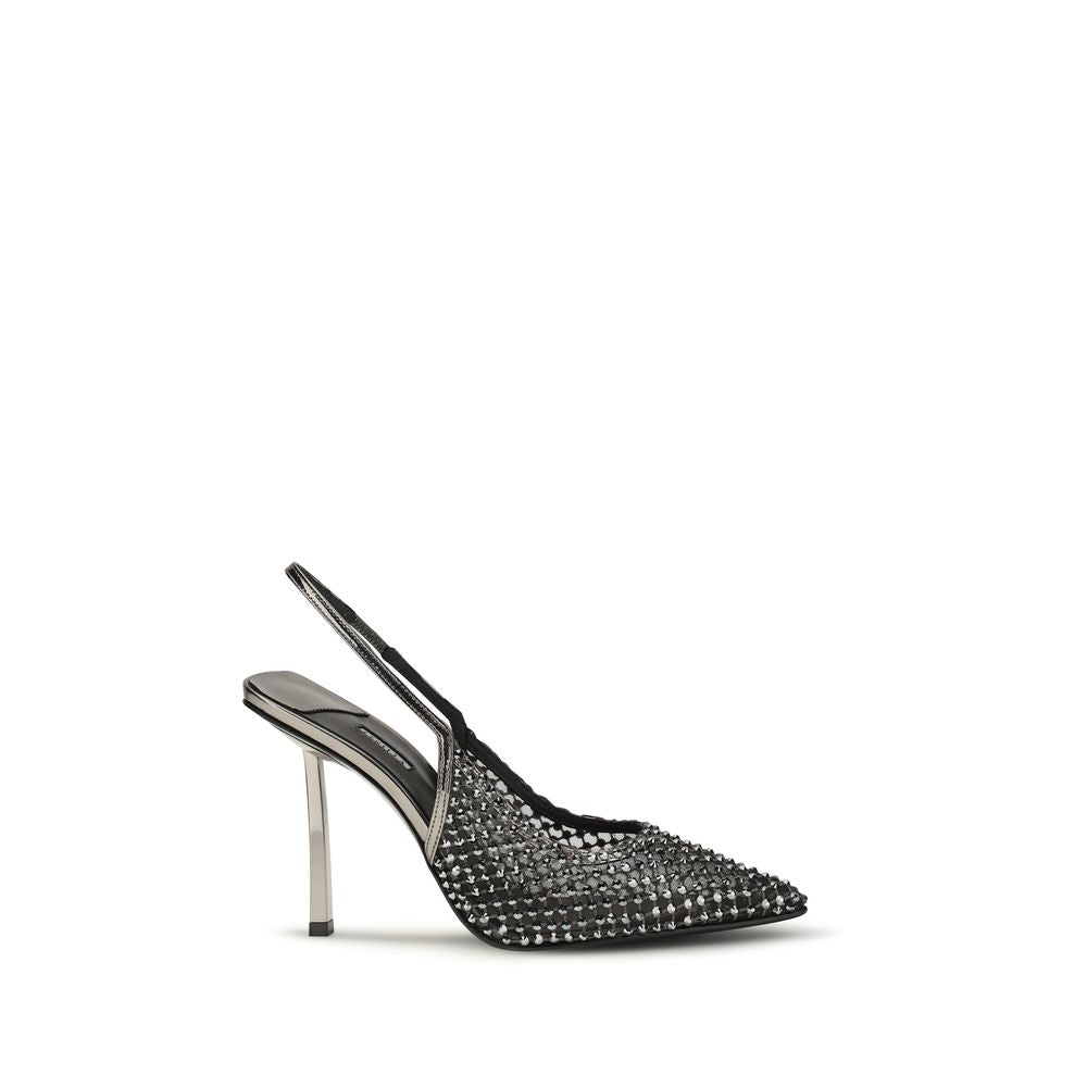 LE SILLA Gilda Black Nylon High Heel Pumps