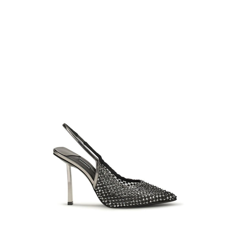LE SILLA Gilda Black Nylon High Heel Pumps