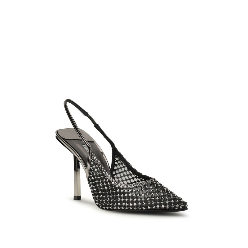 LE SILLA Gilda Black Nylon High Heel Pumps