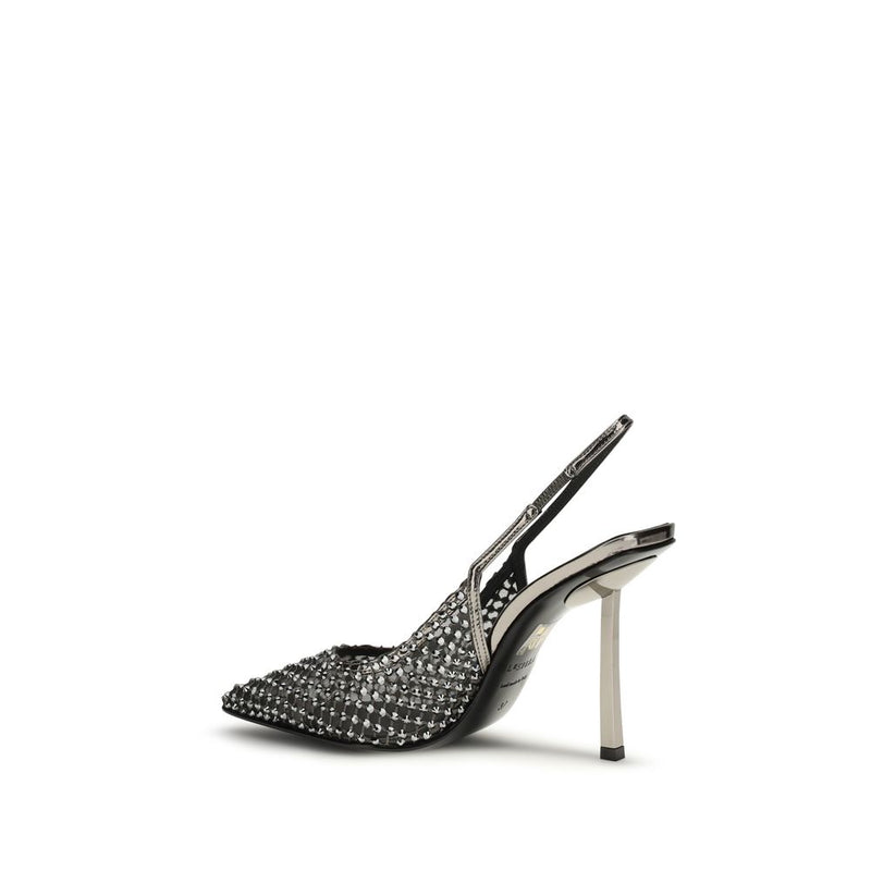 LE SILLA Gilda Black Nylon High Heel Pumps