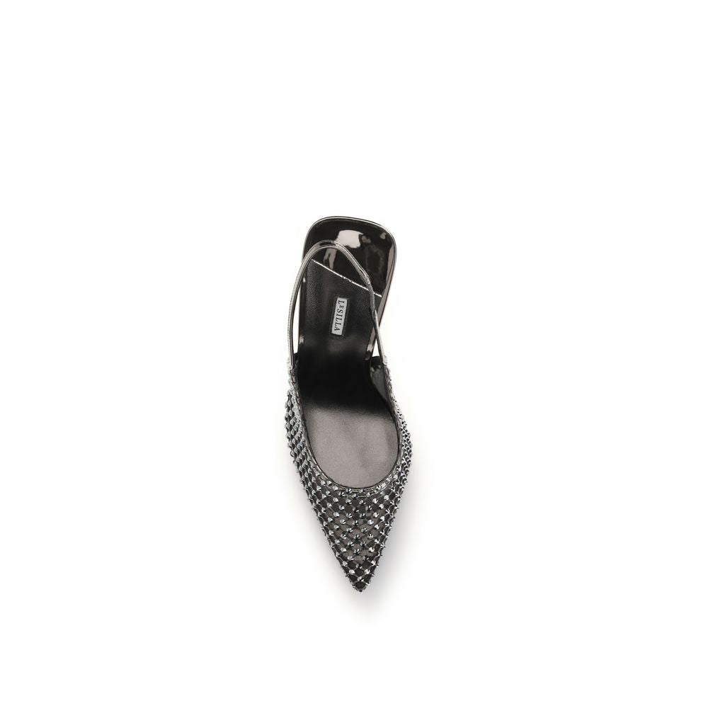 LE SILLA Gilda Black Nylon High Heel Pumps