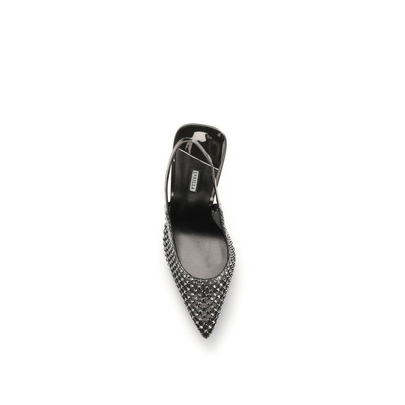 LE SILLA Gilda Black Nylon High Heel Pumps
