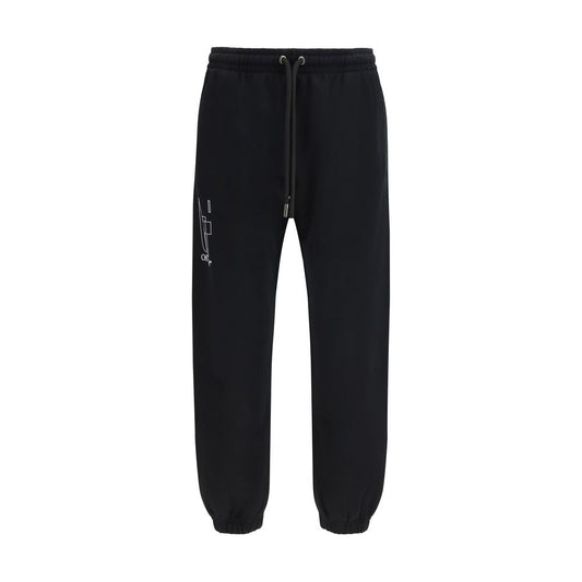 Off-White Arrow Cuffed Black Cotton Joggers for Men
