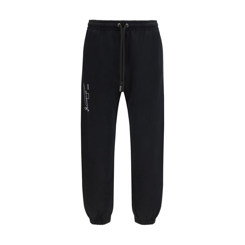 Off-White Arrow Cuffed Black Cotton Joggers for Men