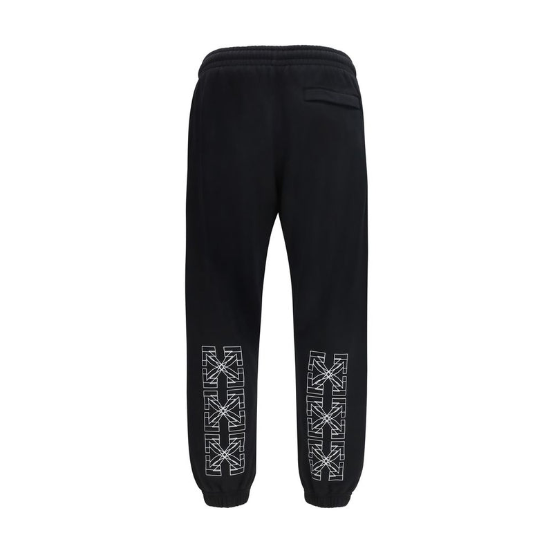 Off-White Arrow Cuffed Black Cotton Joggers for Men