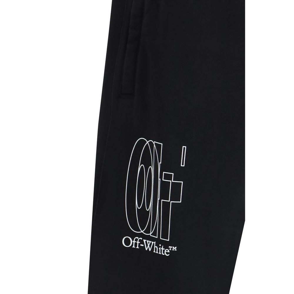 Off-White Arrow Cuffed Black Cotton Joggers for Men