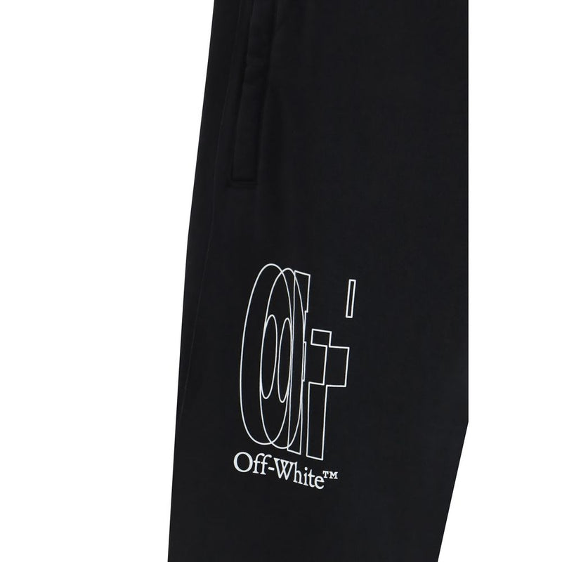 Off-White Arrow Cuffed Black Cotton Joggers for Men