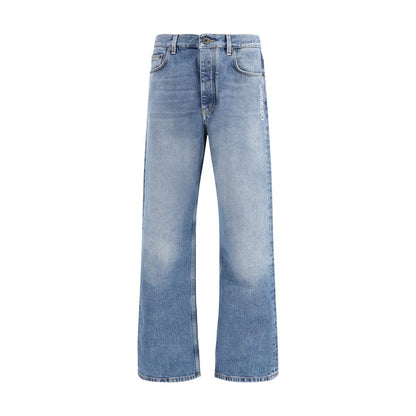 Off-White Blauwe Katoenen Relaxte Pasvorm Jeans