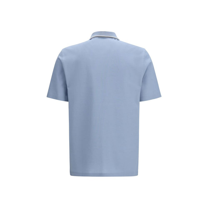 Polo Ferragamo en coton bleu
