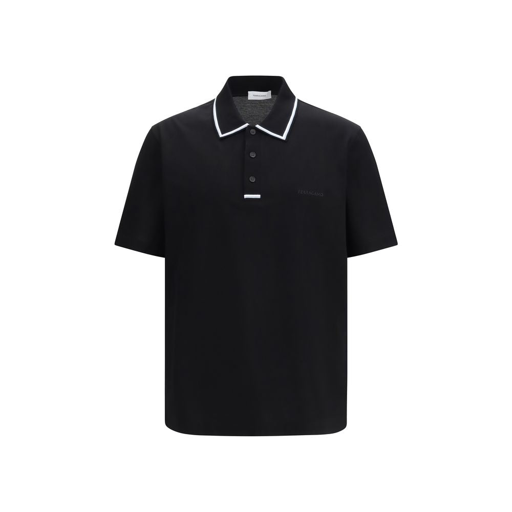 Polo Ferragamo en coton noir