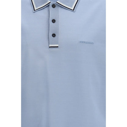 Polo Ferragamo en coton bleu