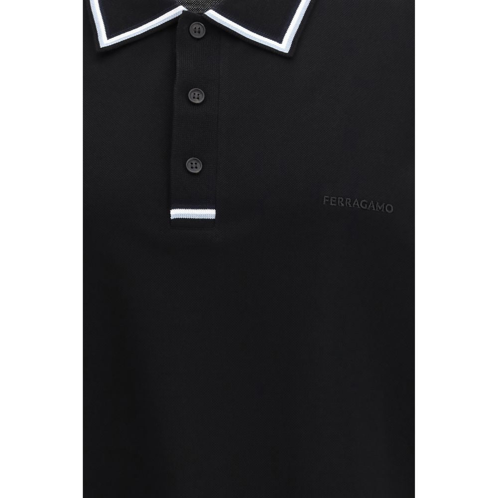 Polo Ferragamo en coton noir