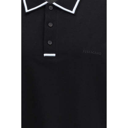 Polo Ferragamo en coton noir