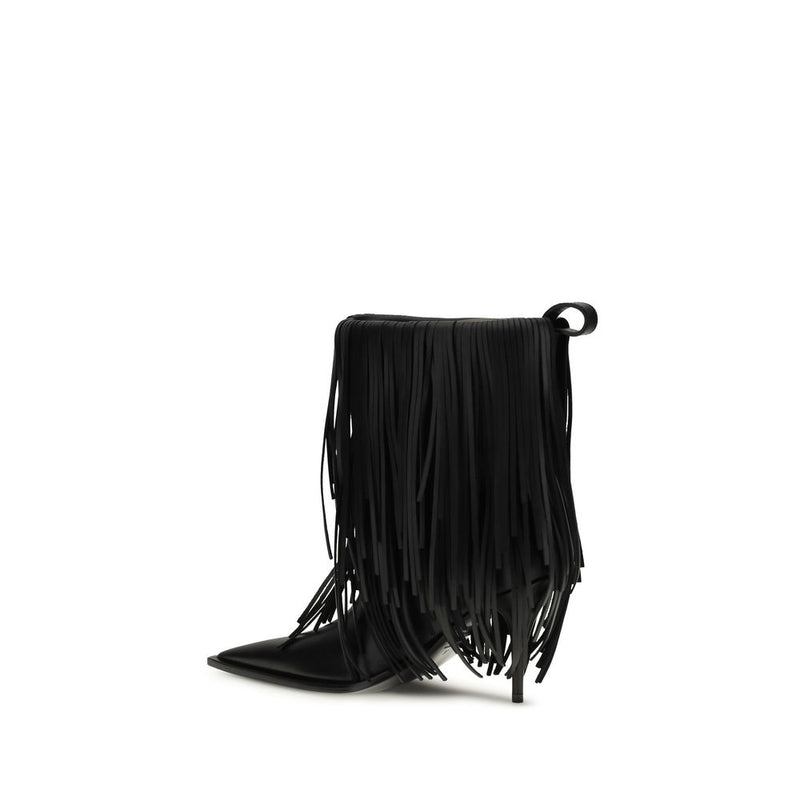 Balenciaga Black Calf Leather Bos Taurus Ankle Boots