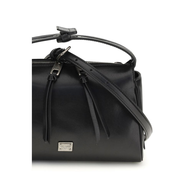 Sac bandoulière Bos Taurus en cuir de veau noir Dolce &amp; Gabbana