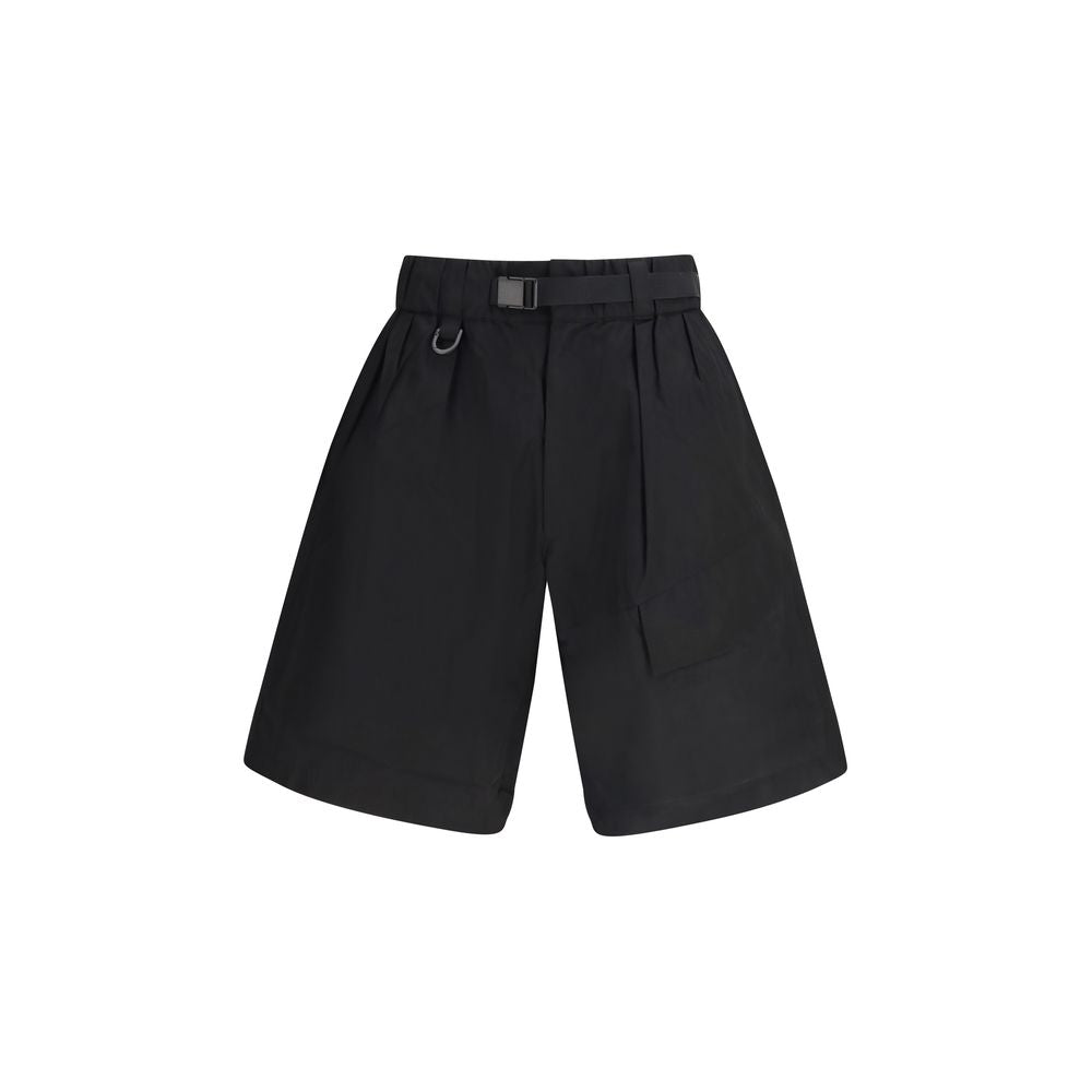 Y-3 Black Cotton Bermuda Shorts for Men