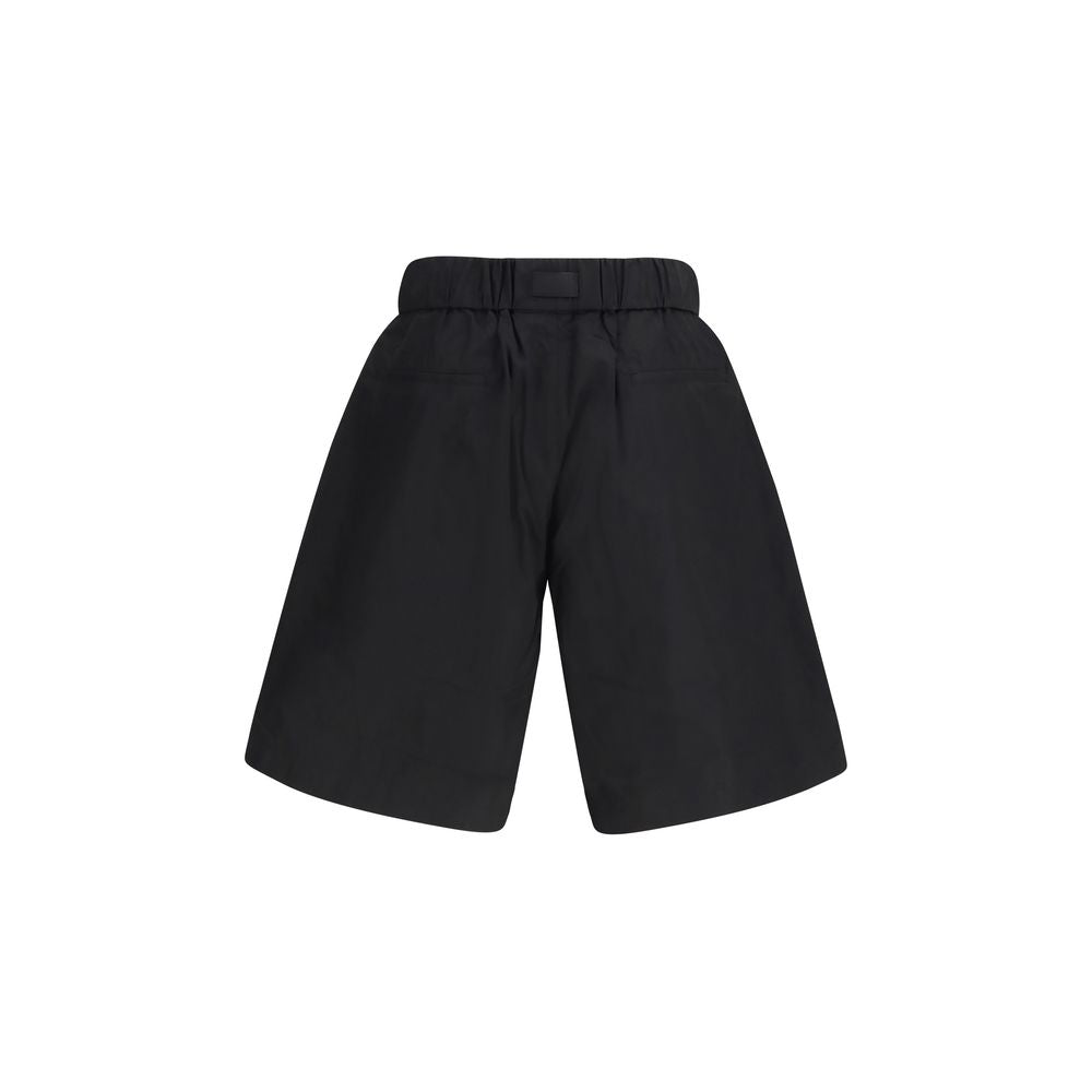 Y-3 Black Cotton Bermuda Shorts for Men