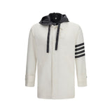 Thom Browne White Polyamide Sweatshirt - Unconstructed Relaxed Fit