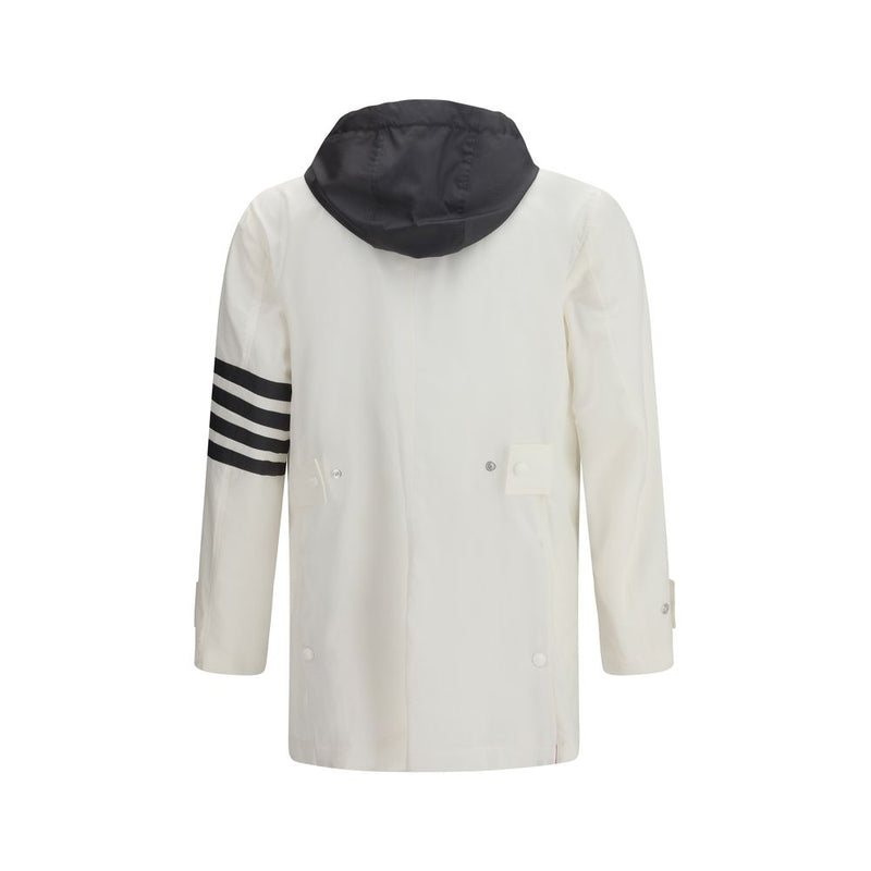 Thom Browne White Polyamide Sweatshirt - Unconstructed Relaxed Fit