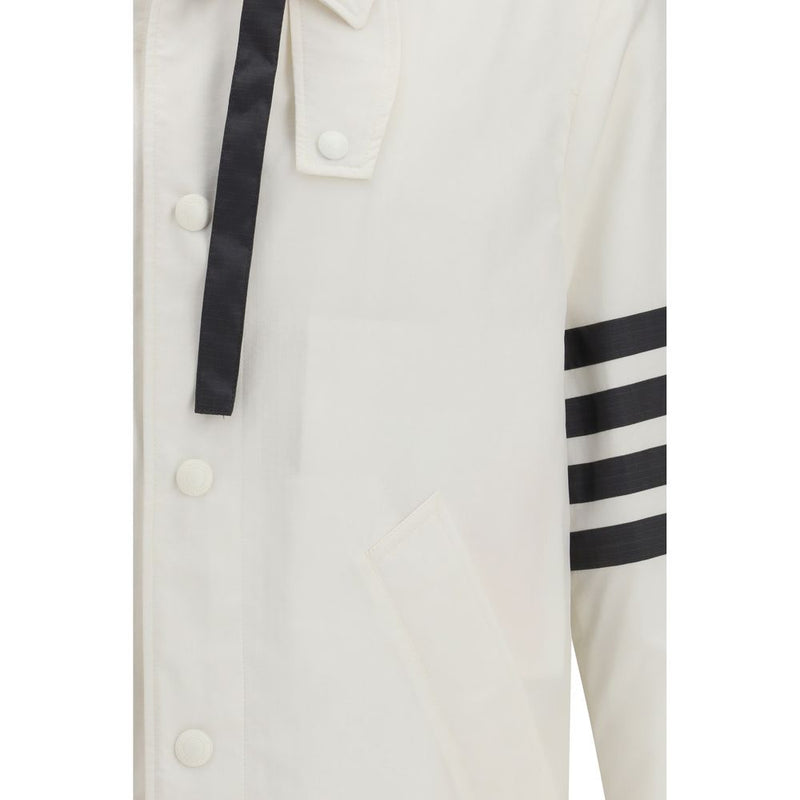 Thom Browne White Polyamide Sweatshirt - Unconstructed Relaxed Fit