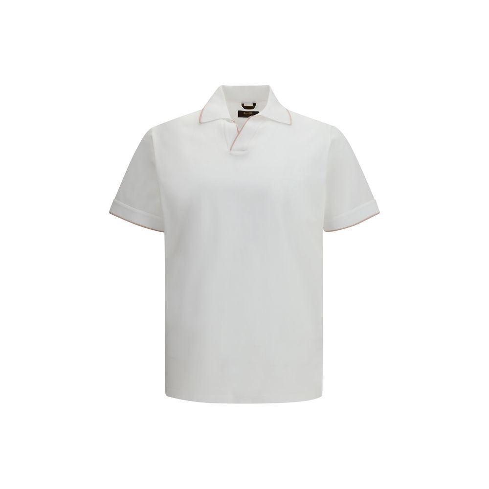 MooRER Bradley-JCL White Cotton Polo Shirt for Men