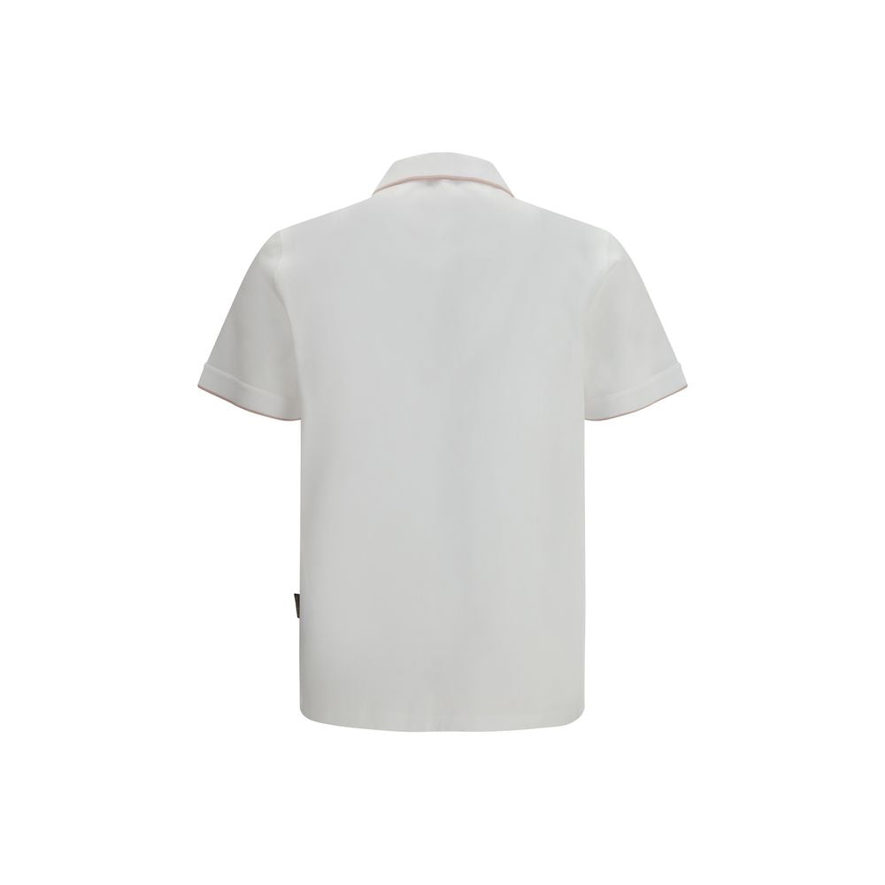 MooRER Bradley-JCL White Cotton Polo Shirt for Men
