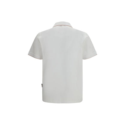 MooRER wit katoenen poloshirt