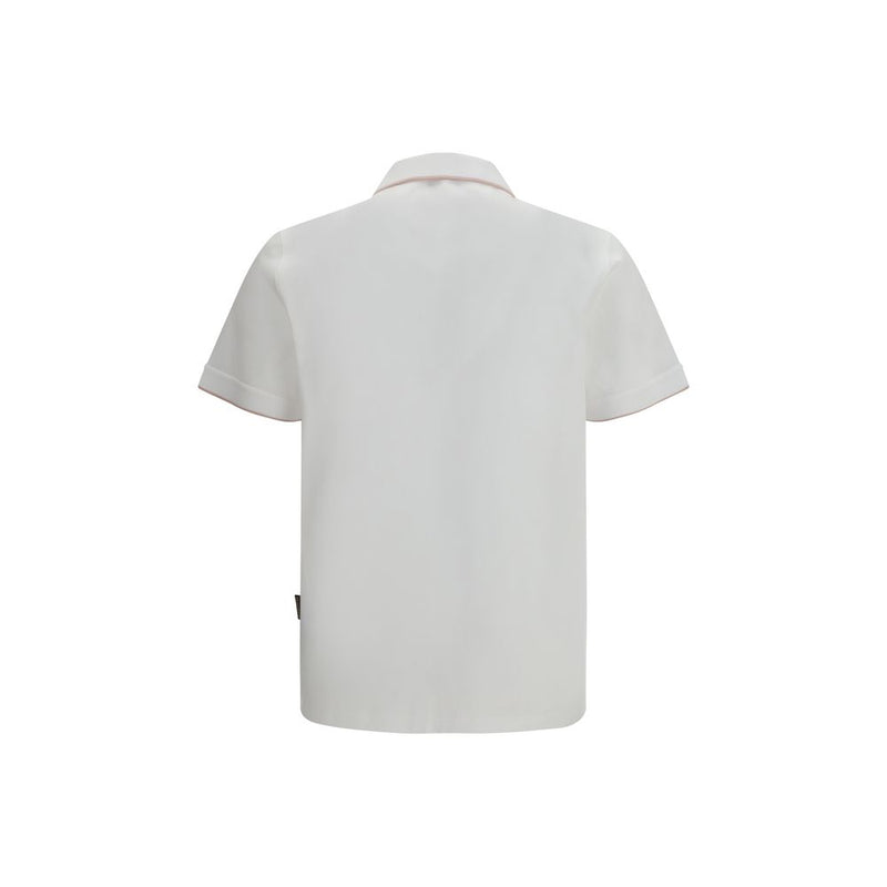 MooRER wit katoenen poloshirt