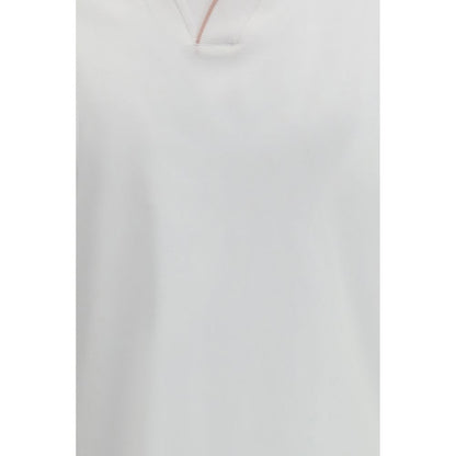 MooRER wit katoenen poloshirt