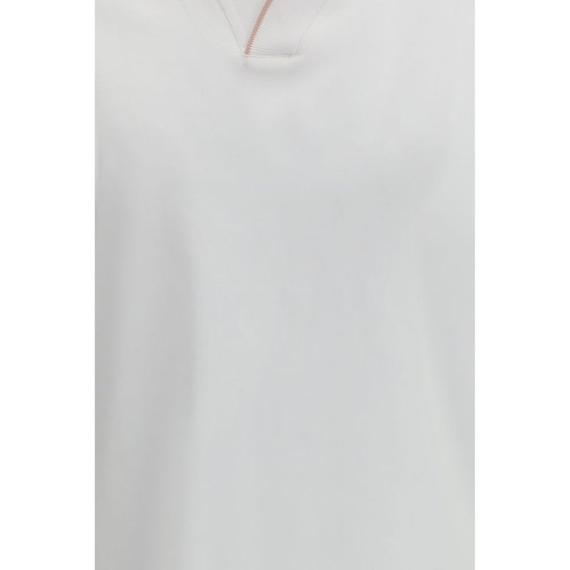 MooRER wit katoenen poloshirt