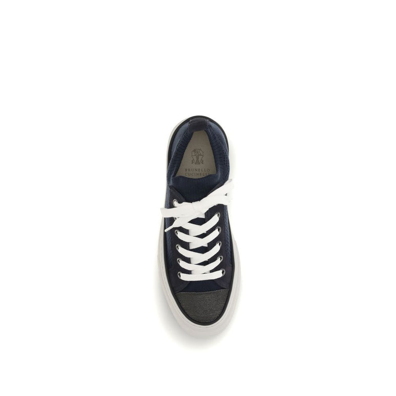 Brunello Cucinelli Black Cotton Low Top Sneakers