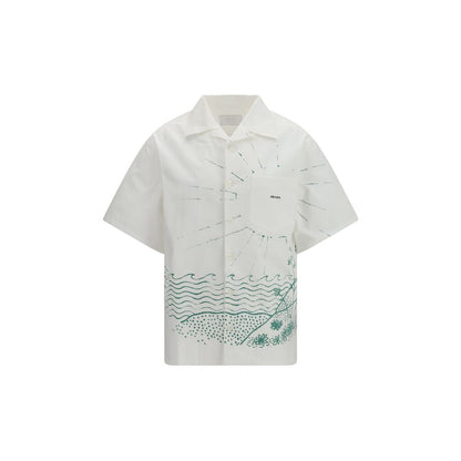 Chemise Prada en coton blanc à motifs