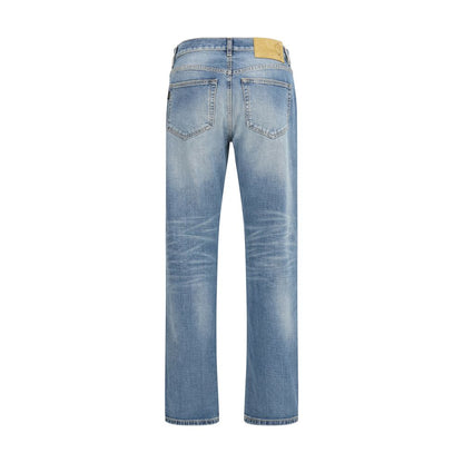Haikure blauwe katoenen straight-leg jeans