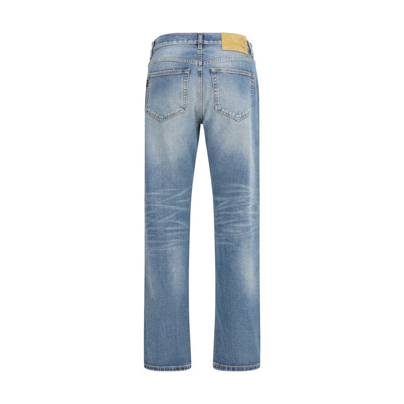 Haikure blauwe katoenen straight-leg jeans
