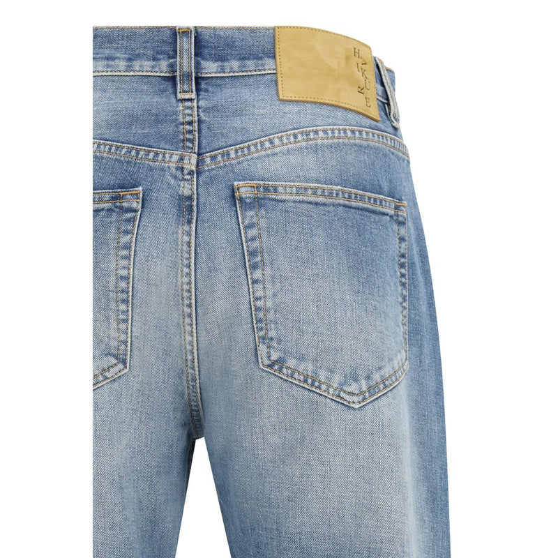Haikure blauwe katoenen straight-leg jeans