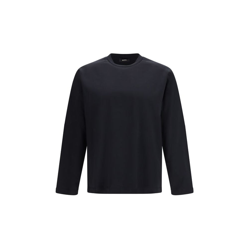 LAMINAR Black Cotton Long Sleeve Sportswear T-Shirt