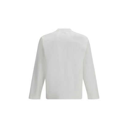 LAMINAR Wit Katoenen T-shirt met lange mouwen