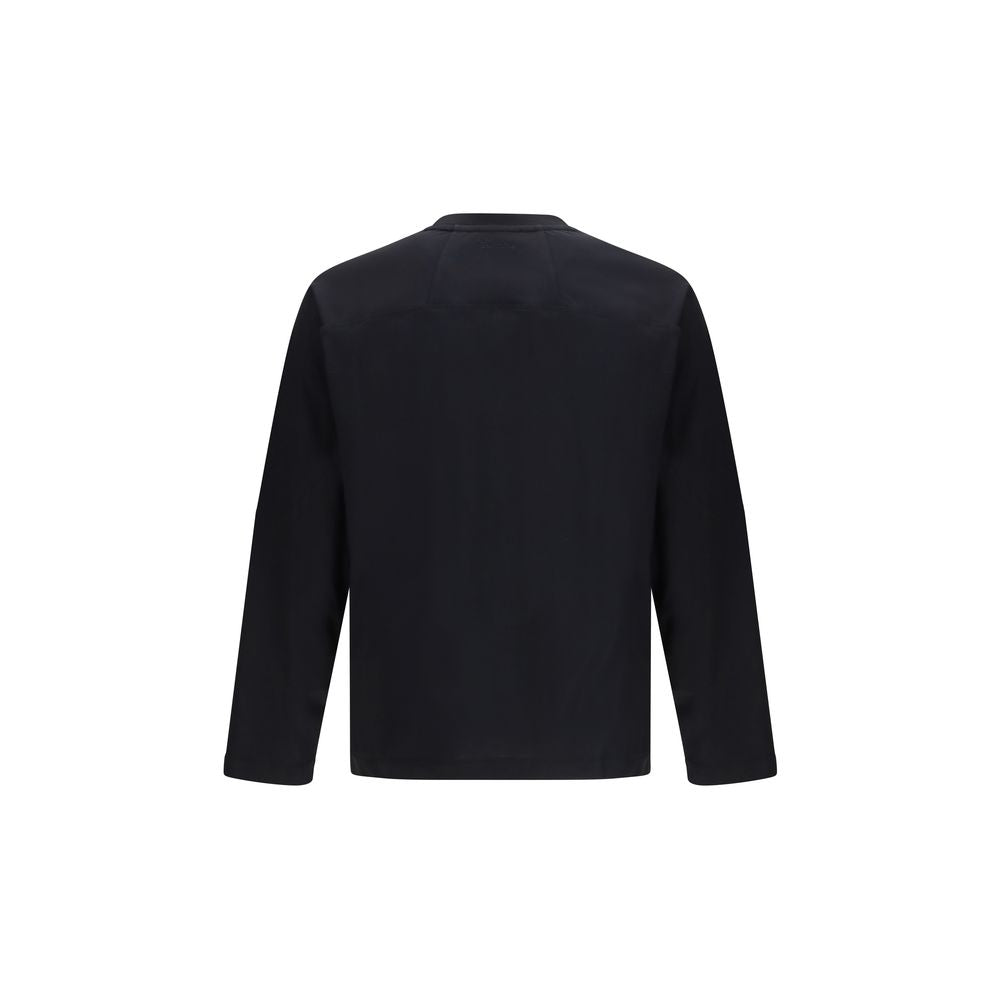 LAMINAR Black Cotton Long Sleeve T-Shirt for Men