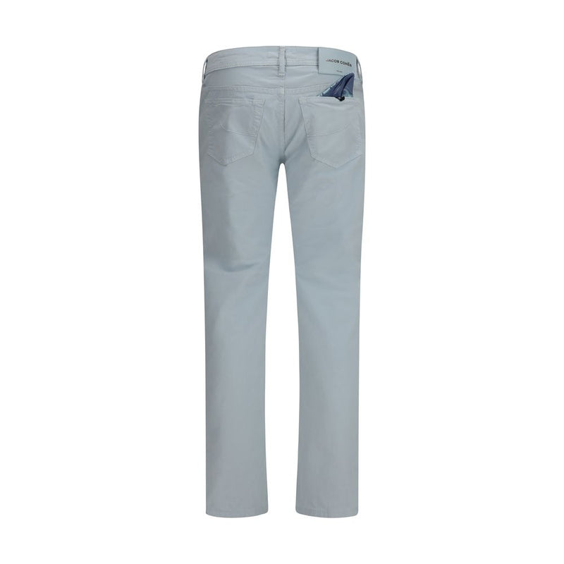 Jacob Cohen Slim-Fit Blue Cotton Pants for Men