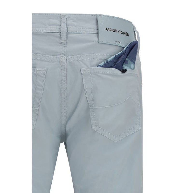 Jacob Cohen Slim-Fit Blue Cotton Pants for Men
