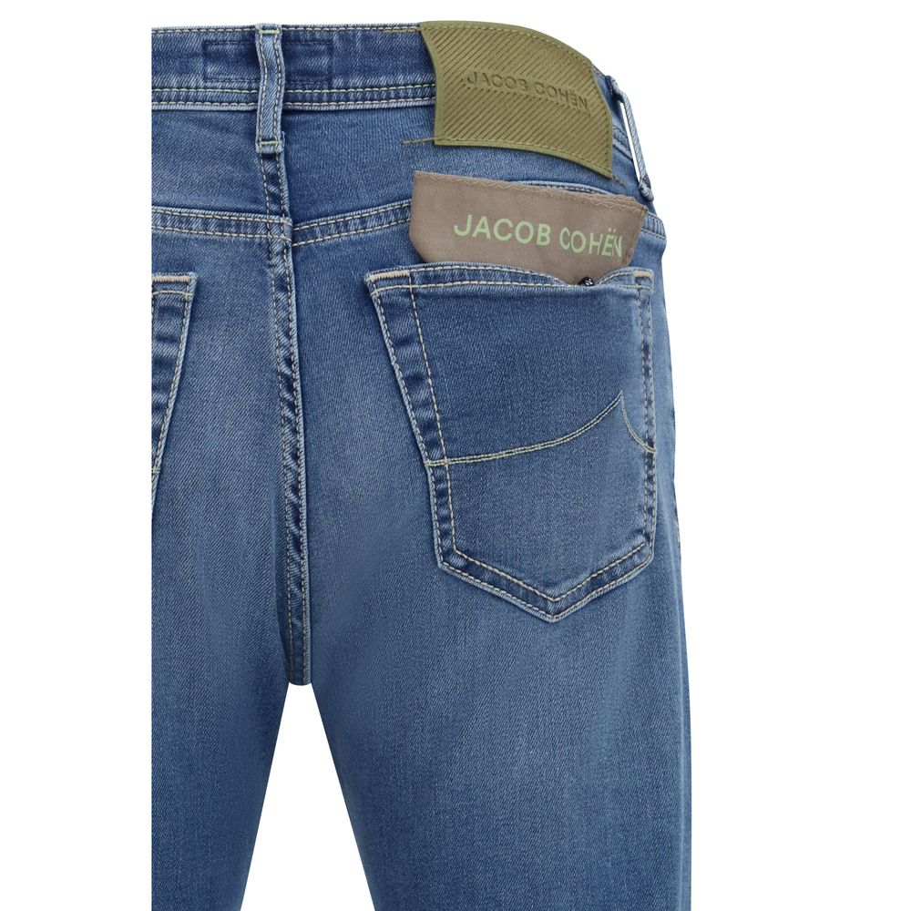 Jacob Cohen Blue Cotton Slim Fit Jeans for Men