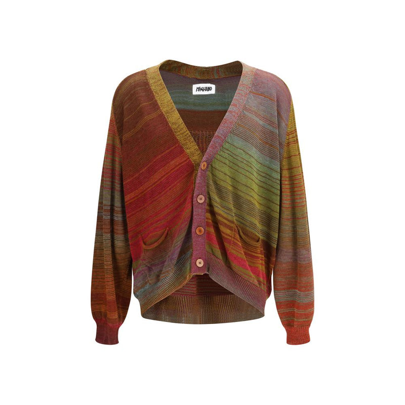 Magliano Multicolor Cotton Grandpa Cardigan for Men