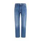 MooRER Milton-15 Blue Cotton Straight-Leg Jeans for Men