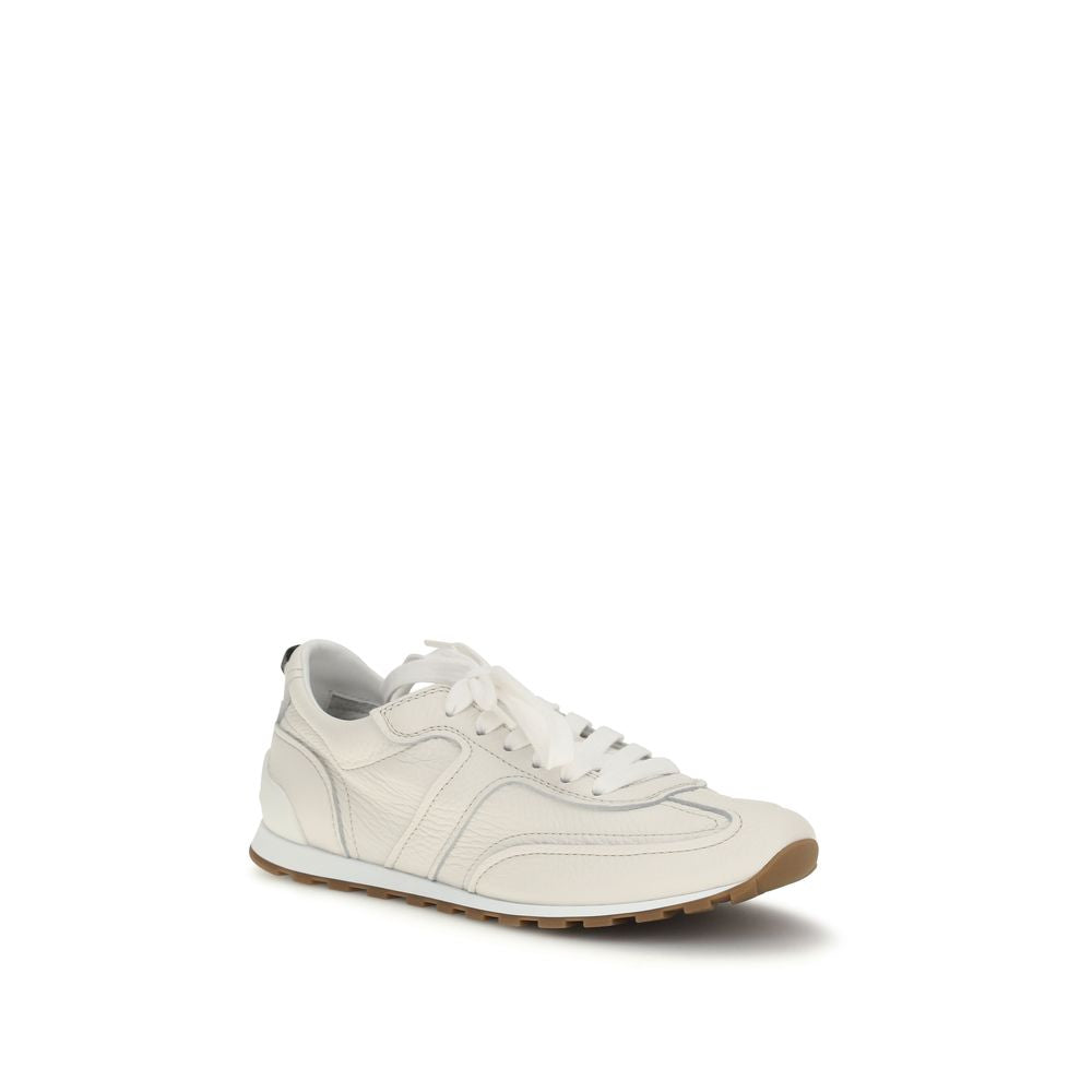 Brunello Cucinelli Yellow Calf Leather Bos Taurus Athletic Sneakers
