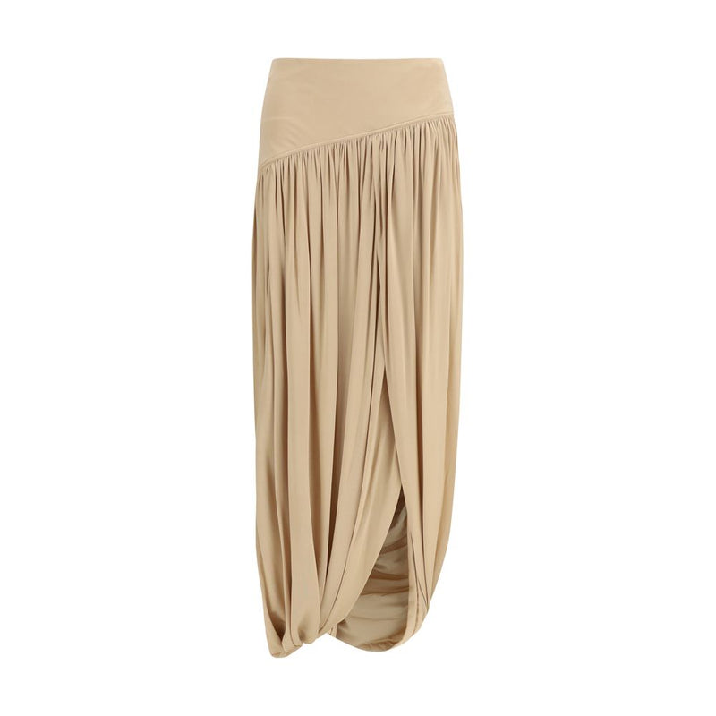 Ferragamo Beige Viscose Peplum Skirt for Women