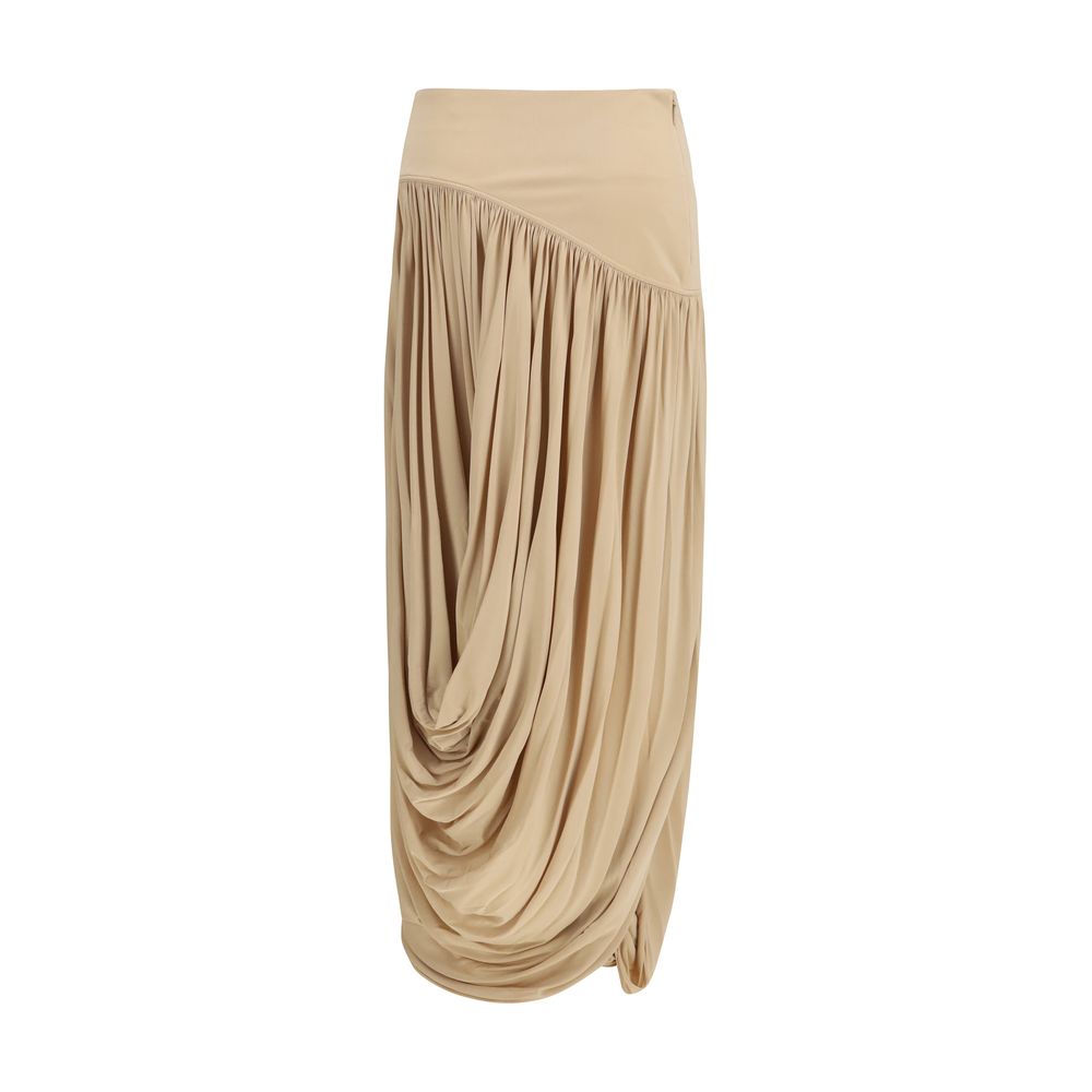 Ferragamo Beige Viscose Peplum Skirt for Women